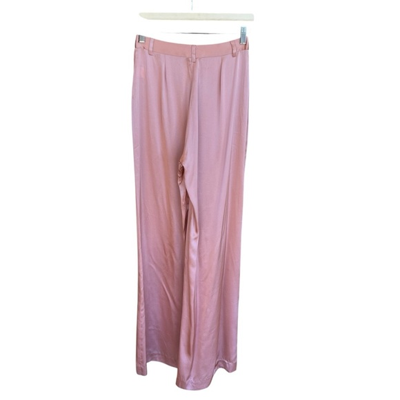 L'AGENCE Silk Wide Leg Pants Soft Pink 2 NWOT Party Contemporary Feminine - Picture 3 of 5